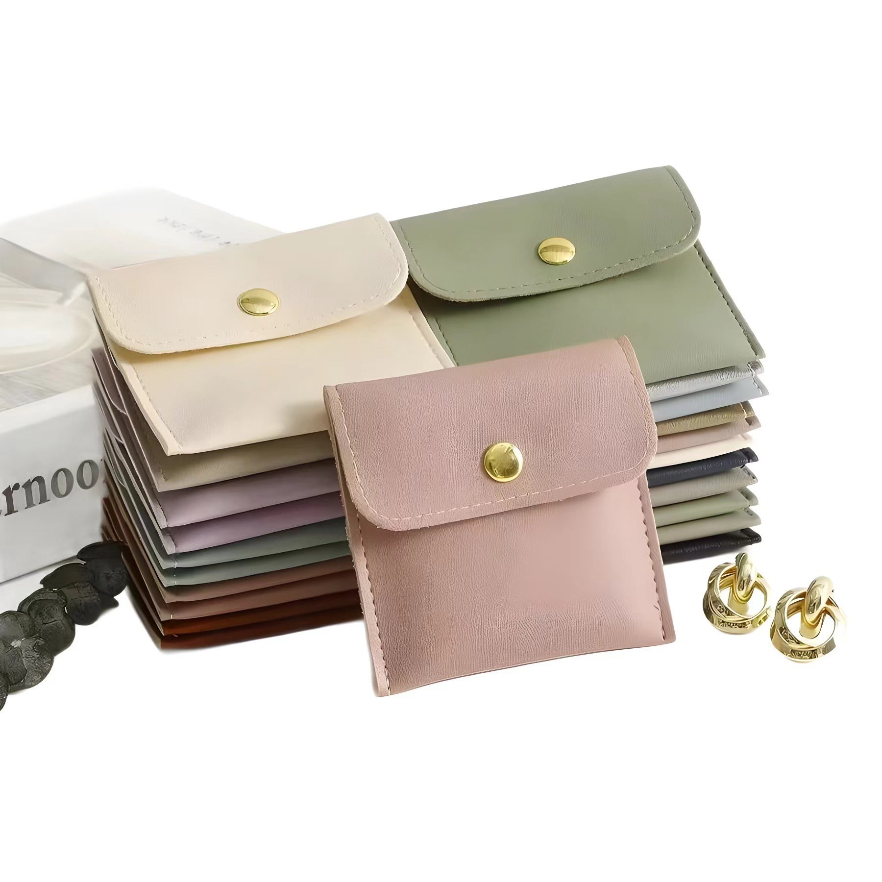 Luxury Small Jewelry Gift Bags with Snap Button - 图片 4